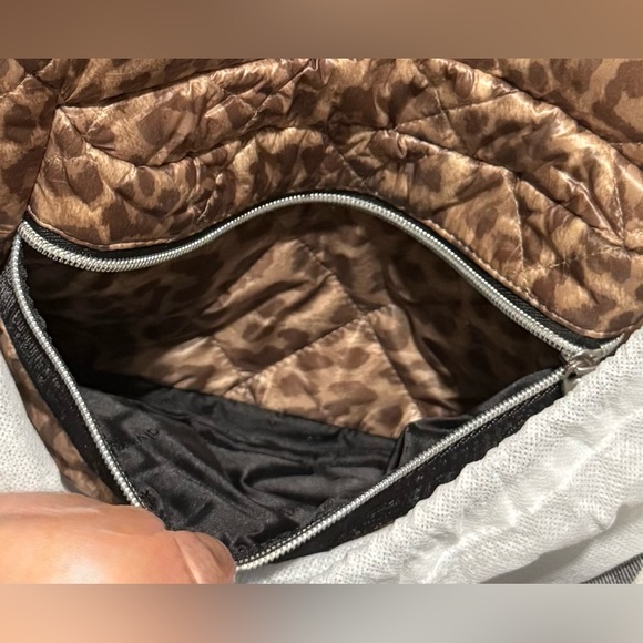 Calvin Klein Leopard Print Nylon Backpack - Picture 2 of 3